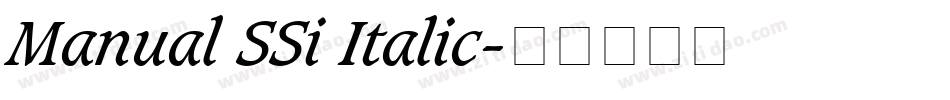 Manual SSi Italic字体转换